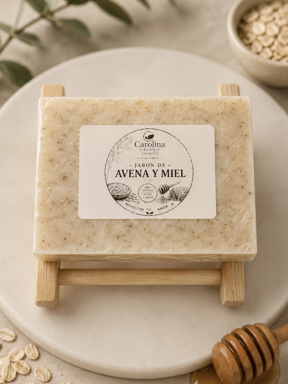 Carolina Avena y Miel Exfoliating Soap Bar - Natural Beige